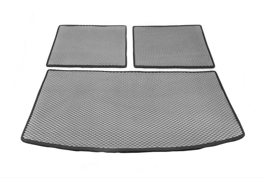 Audi Q7 2005-2015 Alfombrilla de maletero 3 piezas (EVA, gris) (7 plazas) Image