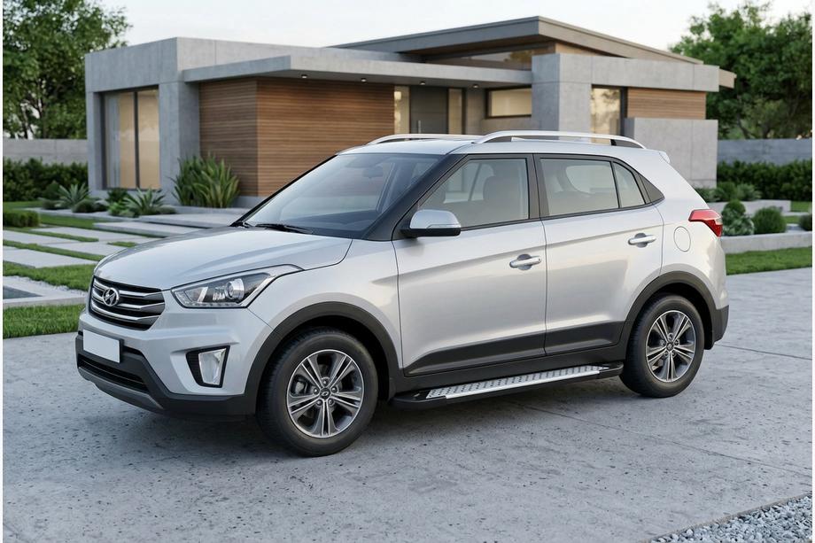 Hyundai Creta 2014-2020 Estribos laterales Allmond Grey (2 uds., aluminio) Foto 1