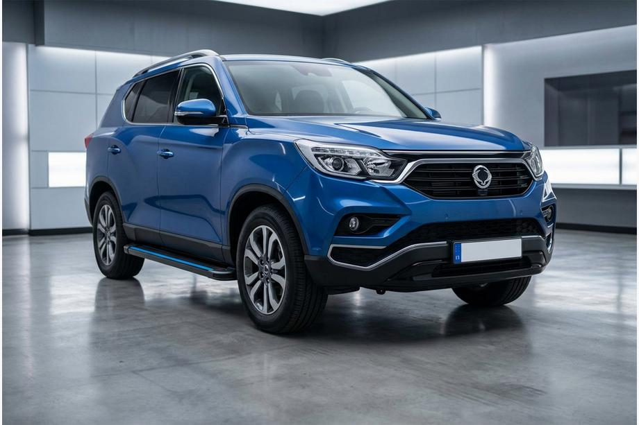 SsangYong Rexton II 2017- Estribos Laterales Maya Blue (2 uds., Aluminio) Image