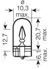 Bombilla de señal Osram 2825 W5W 12V W2.1X9.5D foto 2