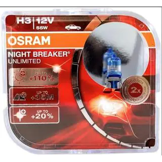 Bombilla de faro Osram H3 55W 64151NBU Night Breaker Unlimited +110% (2 uds)