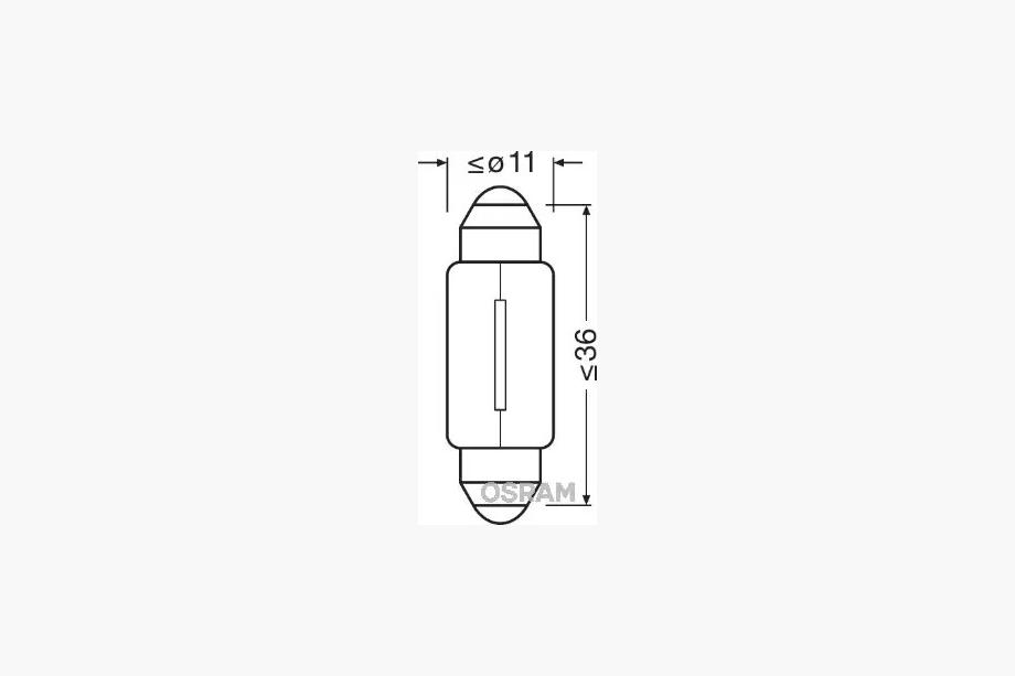 Bombilla Indicadora Osram 6423-02B C5W 36mm 24V SV8.5-8 Foto 2