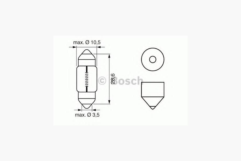 Bombilla Indicadora Osram 6438 C10W 28mm 12V SV8.5-8 Foto 2