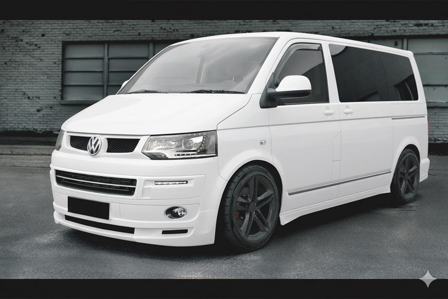 Volkswagen T5 2010-2015 Labio de parachoques delantero ABT Original (imprimado para pintar) Foto 1