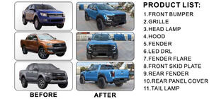 Ford Ranger 2011–2022 Kit de Carrocería (Diseño F150 Raptor 2015-2020) foto 2