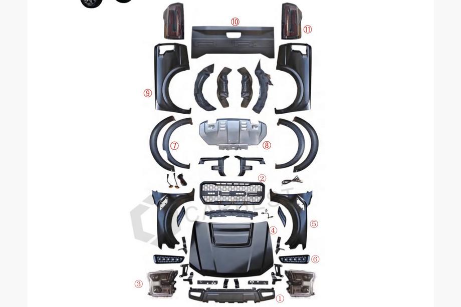 Ford Ranger 2011–2022 Kit de Carrocería (Diseño F150 Raptor 2015-2020) Image