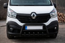 Renault Trafic 2015- Defensa Delantera WT003 Negra Acero Inoxidable foto 2