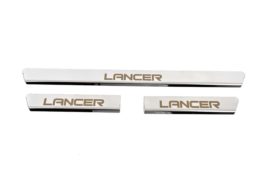 Mitsubishi Lancer 9 2004-2008 OFERTA! Protectores de umbral Carmos (3 uds, acero inoxidable) Foto 1