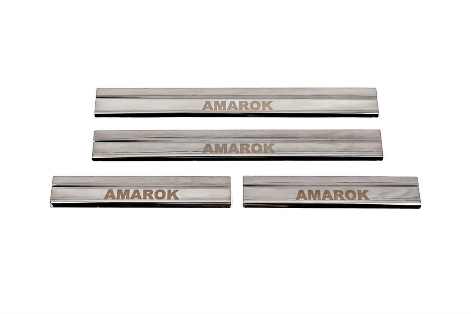 Volkswagen Amarok 2010-2022 Protector de Umbral Carmos V3 (4 uds, Acero Inoxidable) Image
