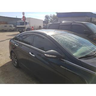 Deflectores de Ventana (4 uds., Sunplex Sport) Hyundai Sonata YF 2010-2014 foto 4