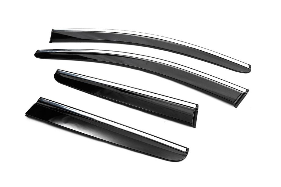 Nissan Qashqai 2007-2010 Deflectores de Ventana con Moldura Cromada (4 uds, Sunplex Chrome) Foto 7