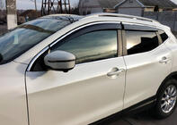 Nissan Qashqai 2014-2021 Deflectores de Ventana con Moldura Cromada (4 uds, Sunplex Chrome) foto 1
