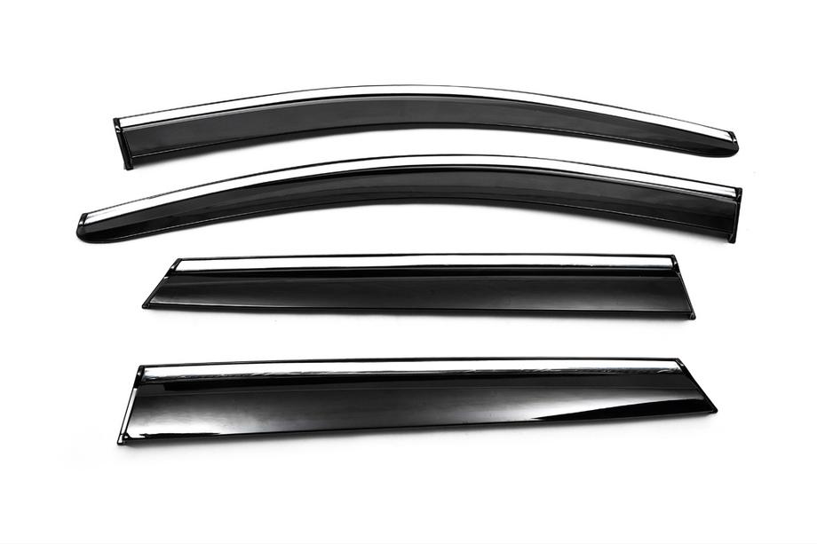 Nissan Qashqai 2014-2021 Deflectores de Ventana con Moldura Cromada (4 uds, Sunplex Chrome) Foto 7