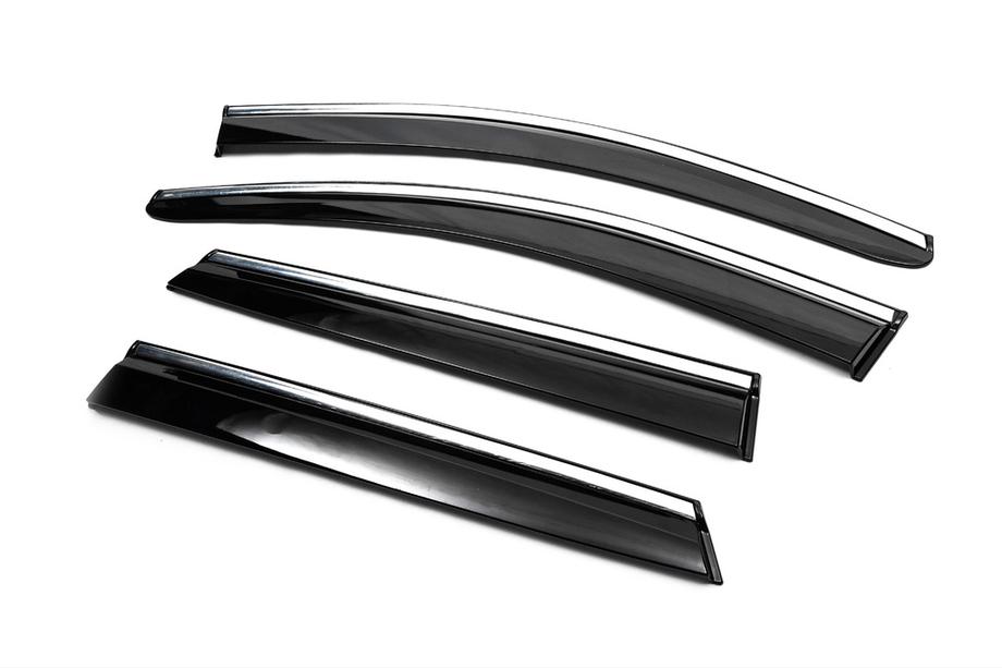 Nissan Qashqai 2014-2021 Deflectores de Ventana con Moldura Cromada (4 uds, Sunplex Chrome) Foto 8