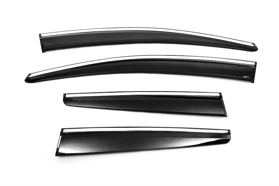 Opel Astra J 2009-2015 Deflectores de ventana cromados con franja HB/SD (4 uds, Sunplex Chrome) Foto 5