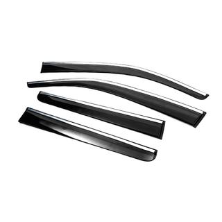 Deflectores de Ventana con Moldura Cromada (4 uds, Sunplex Chrome) Volkswagen Amarok 2010-2022 foto 2