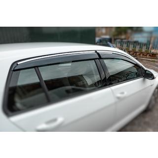Deflectores de Ventana con Moldura Cromada HB (4 uds., Sunplex Chrome) Volkswagen Golf 7/E-Golf 2012-2020 foto 1