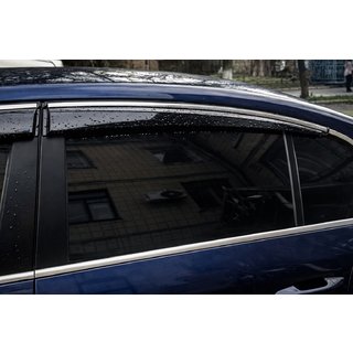 Deflectores de Ventana con Moldura Cromada (4 uds, Sunplex Chrome) Volkswagen Passat B6 2006-2012 foto 2