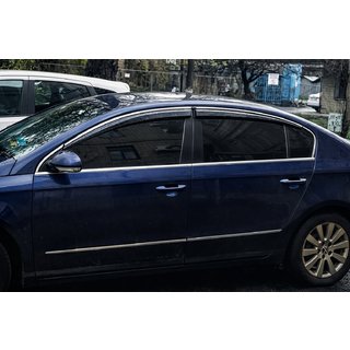 Deflectores de Ventana con Moldura Cromada (4 uds, Sunplex Chrome) Volkswagen Passat B6 2006-2012 foto 3