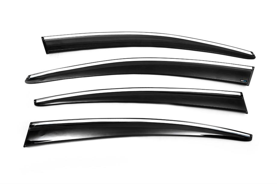 Volkswagen Passat B7 2012-2015 Deflectores de Ventana con Moldura Cromada SD (4uds, EU, Sunplex Chrome) Foto 6