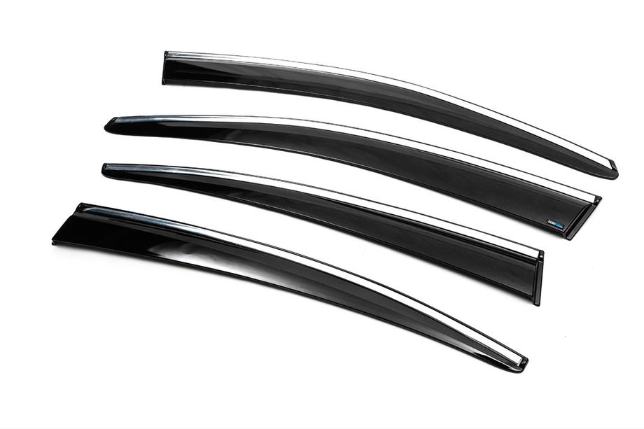 Volkswagen Passat B7 2012-2015 Deflectores de Ventana con Moldura Cromada SD (4uds, EU, Sunplex Chrome) Foto 7