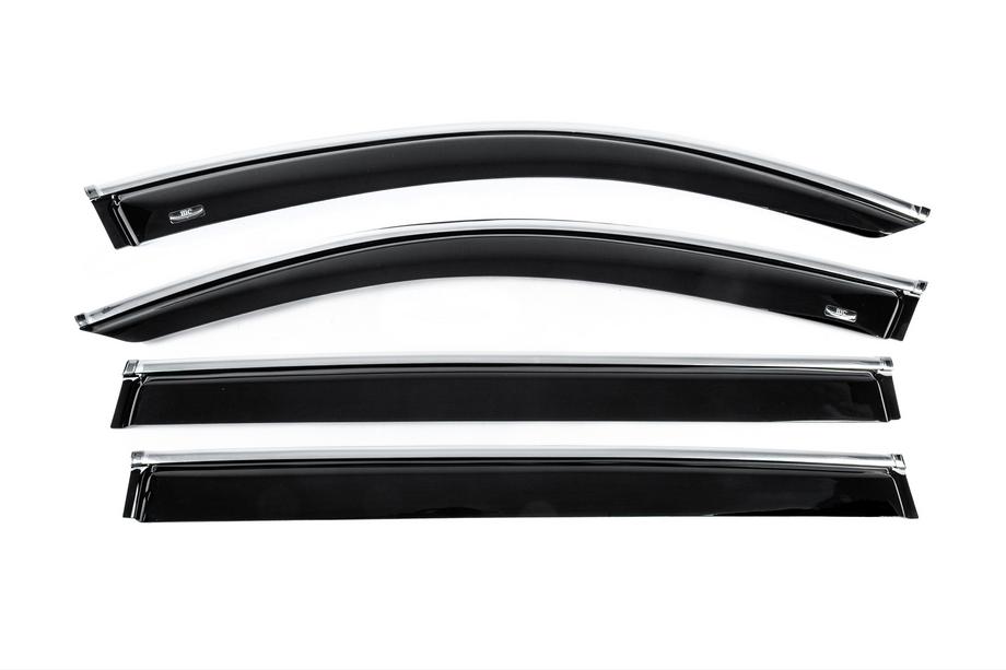 Volkswagen Tiguan 2016-2023 Deflectores de ventana con moldura cromada Allspace LWB (4 uds, HIC) Foto 1