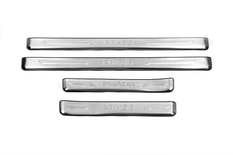 Toyota Land Cruiser Prado 150 2009-2023 Cubiertas de Umbral de Puerta (4 uds, Acero Inoxidable) Foto 1