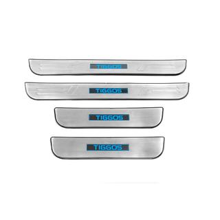 Placas de umbral Libao LED (4 uds, acero inoxidable) foto 2