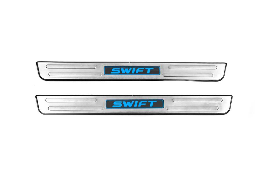 Suzuki Swift 2010-2017 Placas de umbral Libao LED (2 uds, acero inoxidable) Foto 1