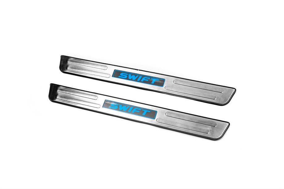 Suzuki Swift 2010-2017 Placas de umbral Libao LED (2 uds, acero inoxidable) Foto 2