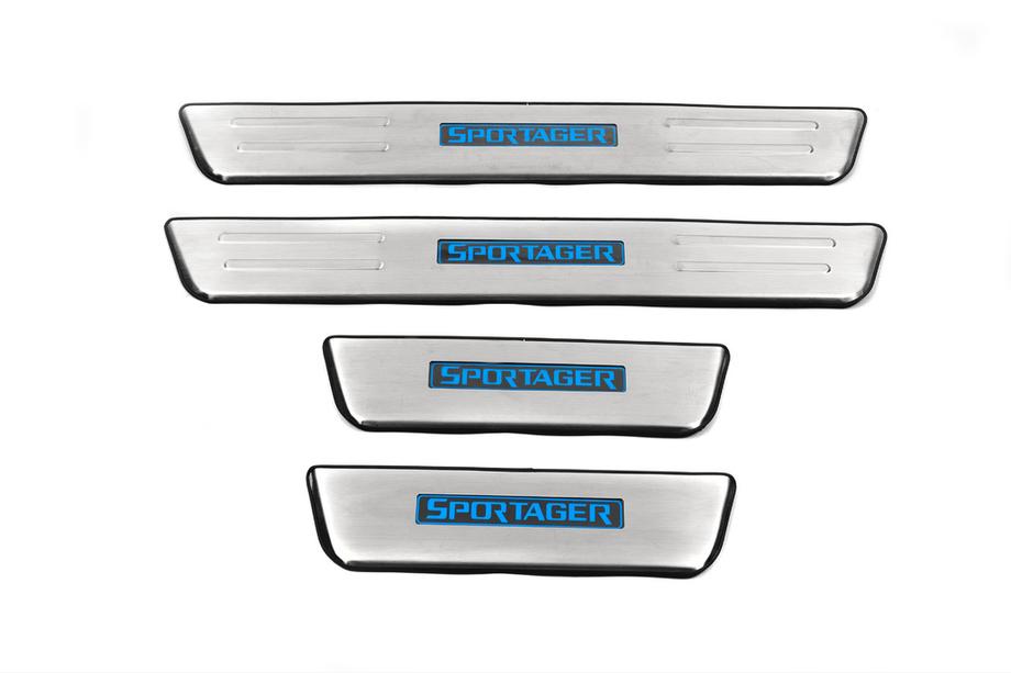 Kia Sportage 2010-2015 Placas de umbral Libao LED acero inoxidable Image