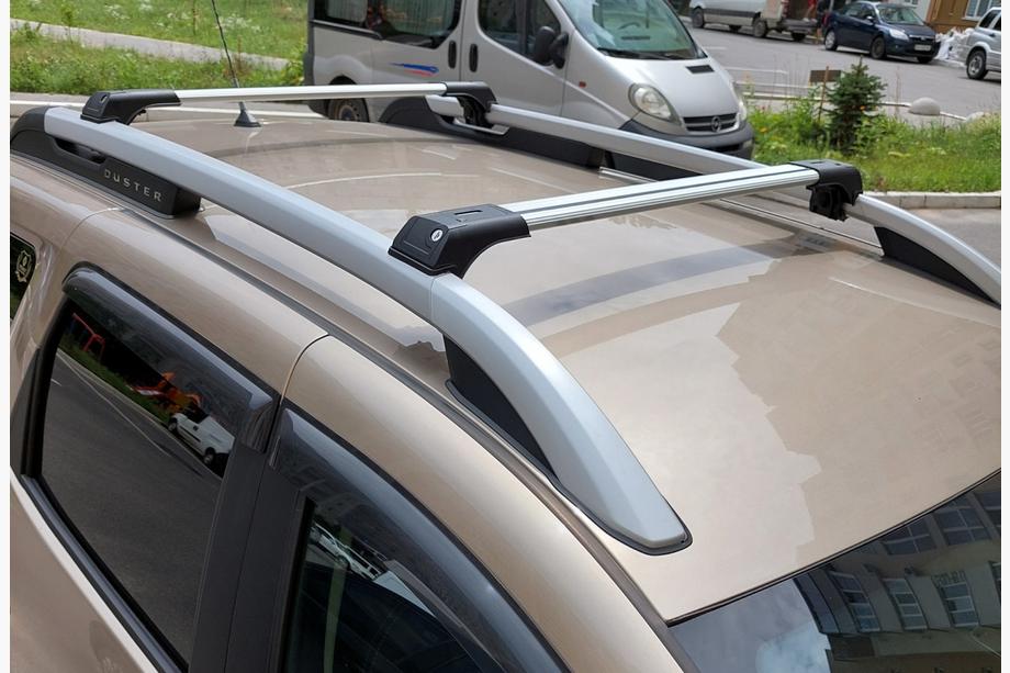 Dacia Duster 2008-2018 Barras de techo para rieles con llave Skybar V1 (2014-2018, 2 uds) 2014-2018, Negro Image