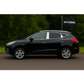 Juego completo de molduras para ventanas y pilares LIBAO (20 piezas, acero inoxidable) Hyundai IX-35 2010-2015 foto 1