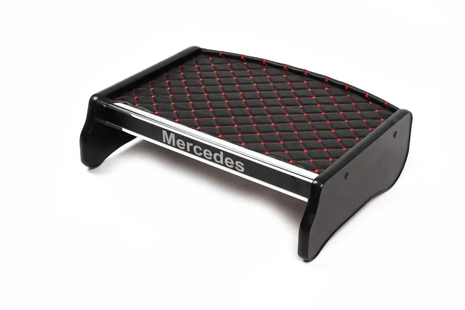 Mercedes Vito W639 2004-2014 Estante para salpicadero (Negro con costura roja) Image