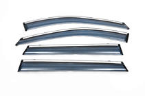 Nissan X-trail T32/Rogue 2014-2021 Deflectores de ventana con moldura cromada (4 uds, BK) foto 2