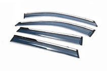 Nissan X-trail T32/Rogue 2014-2021 Deflectores de ventana con moldura cromada (4 uds, BK) foto 1