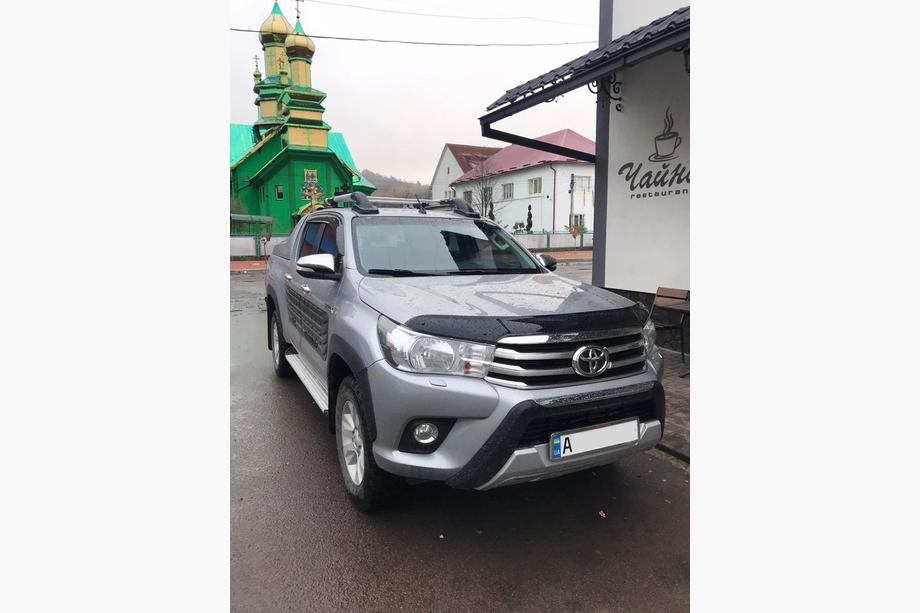 Toyota Hilux 2015- Barras de techo con travesaños (2 uds, Cromo) Foto 2