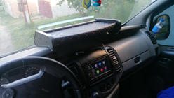 Opel Vivaro 2001–2015 Estante de salpicadero (2001-2010, Negro con costura roja) foto 5