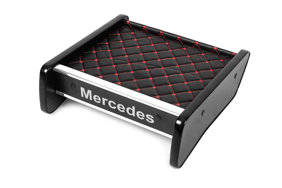 Mercedes Vito W638 1996-2003 Estante para salpicadero (Negro con costura roja) Image