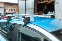 Nissan Leaf 2010-2017 Baca de techo para techo liso (cromo, par) foto 4