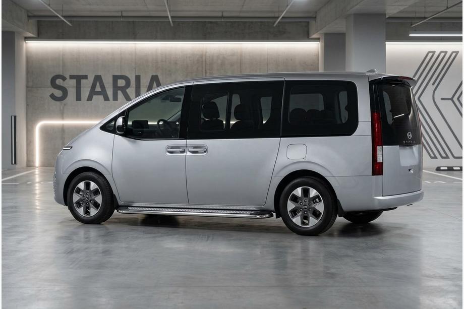 Hyundai Staria 2021- Estribos Laterales Maydos V2 (2 uds., Aluminio y Acero Inoxidable) Image