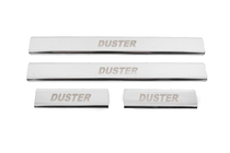 Dacia Duster 2008-2018 Protector de umbral de puerta de acero inoxidable Carmos V2 (4 uds) foto 1