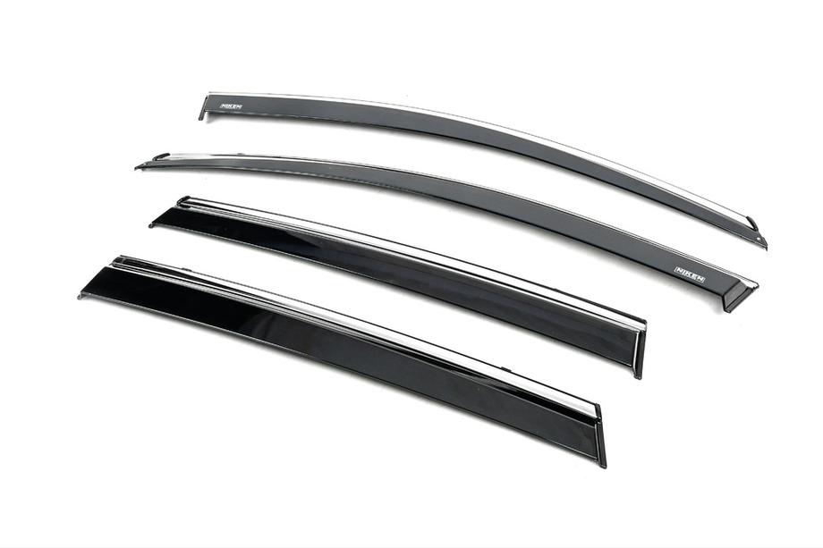 Honda CRV 2017-2022 Deflectores de ventana con moldura cromada (4 uds, Niken) Foto 2