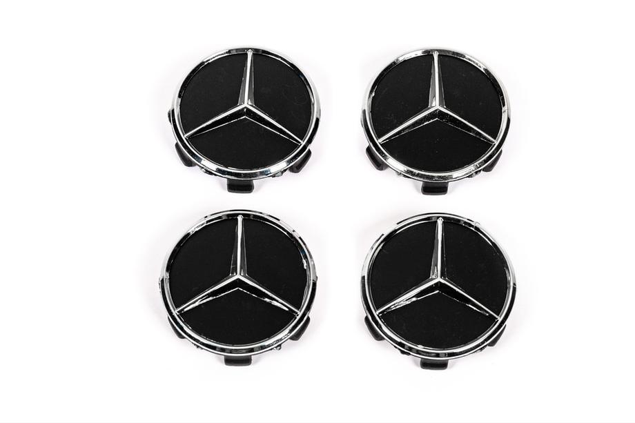 Mercedes-Benz Tapacubos centrales 71/75 mm sin aro (4 uds, negro V1) Image