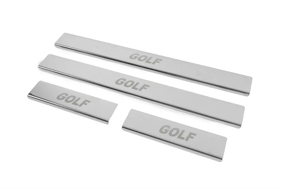 Volkswagen Golf 7/E-Golf 2012-2020 Protectores de umbral de puerta de acero inoxidable Carmos V2 (4 uds) Foto 2