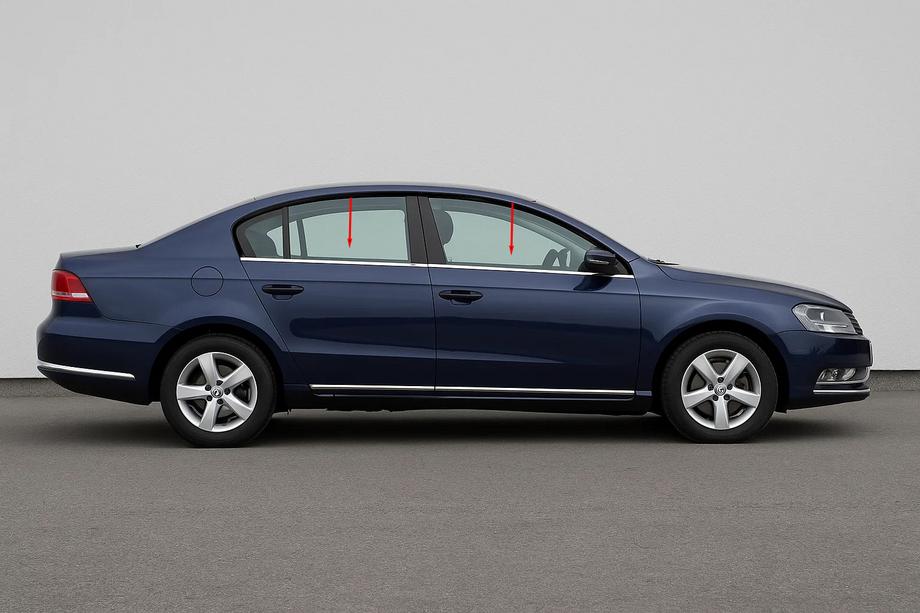 Volkswagen Passat B7 2012-2015 Molduras de Ventanas SD/SW Acero Inoxidable Image