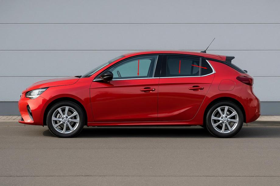 Opel Corsa F 2019- Molduras inferiores de ventanas acero inoxidable (6 uds) Image