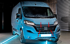 Fiat Ducato 2006-2025 Cubiertas de rejilla delantera 2022+ (3 piezas, acero inoxidable) foto 1
