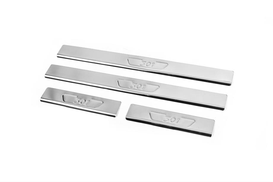 Peugeot 301 2012- Protectores de umbral de puerta de acero inoxidable Carmos V2 (4 uds) Foto 1