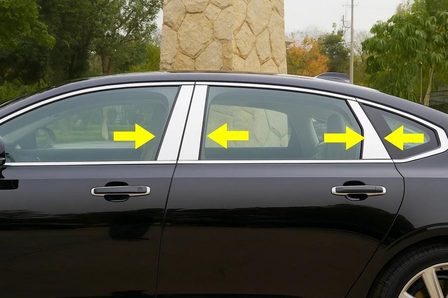 Volvo S90/V90 2016- Cubiertas de pilares de puerta en acero inoxidable (6 piezas) Image